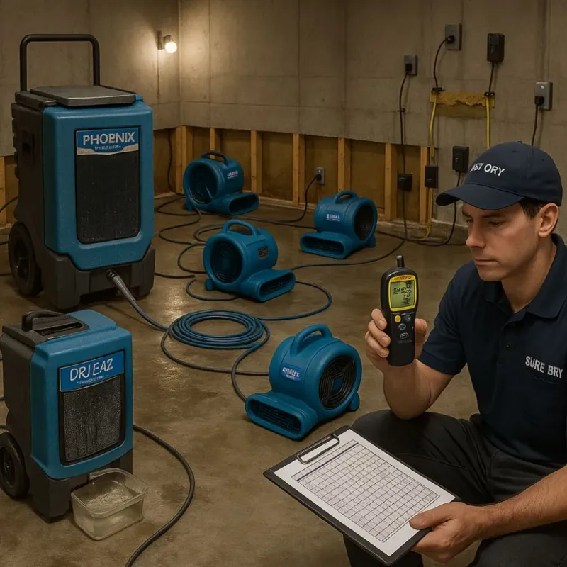 Structural Drying and Dehumidification process in Cusseta, GA